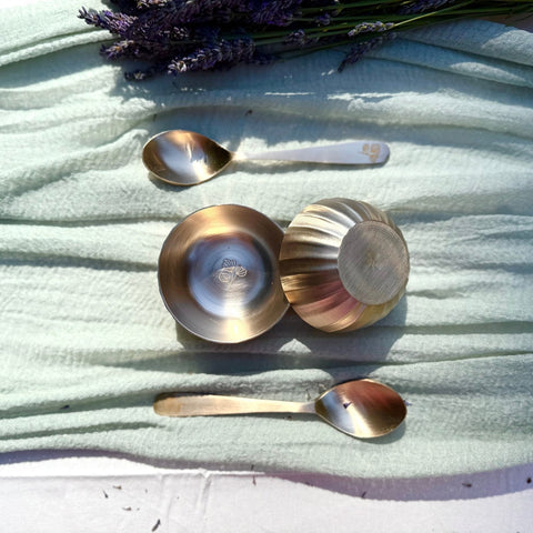 Kansa Fluted Bowl Set - Aurevaa