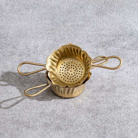 Brass Bloom Tea Strainer