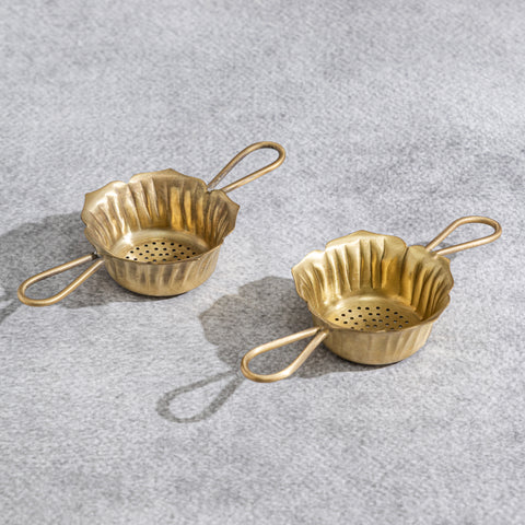 Brass Bloom Tea Strainer