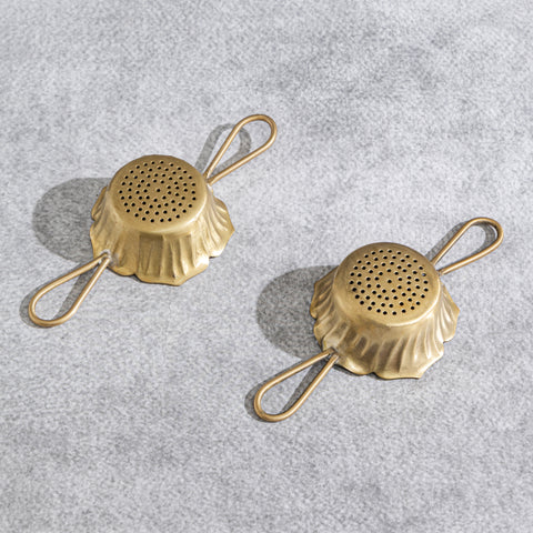 Brass Bloom Tea Strainer