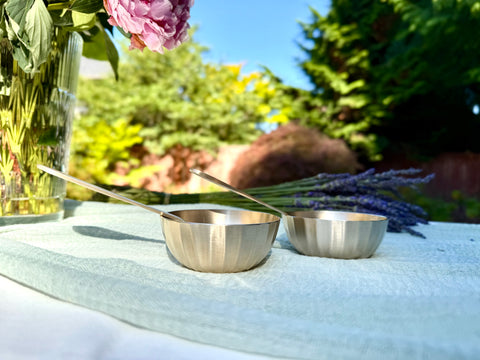 Kansa Fluted Bowls Set of 2 – Handcrafted Ayurvedic Bell Metal Serveware side