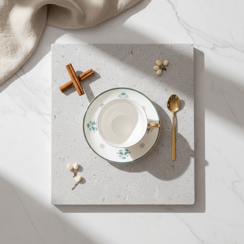 Emerald Bird Cup & Saucer - Aurevaa