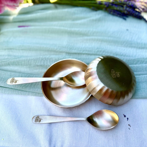 Kansa fluted Dessert Bowl Set - Aurevaa