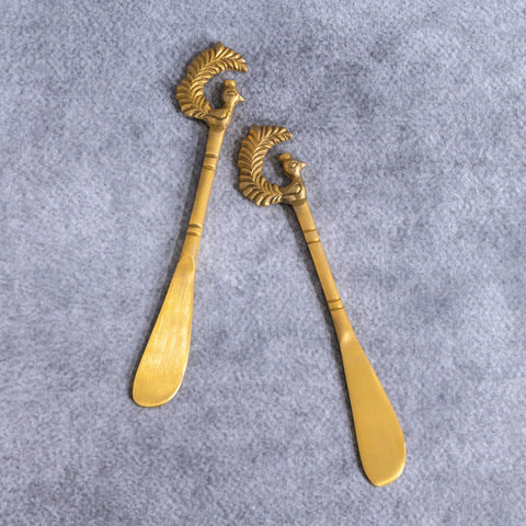 Peacock Brass Butter Knives - Aurevaa